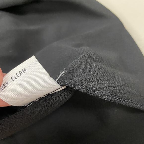 VTG Talbots Petites Pure Silk Dress 10P Black Dark Floral Sheath Whimsigoth 90S - Picture 12 of 13